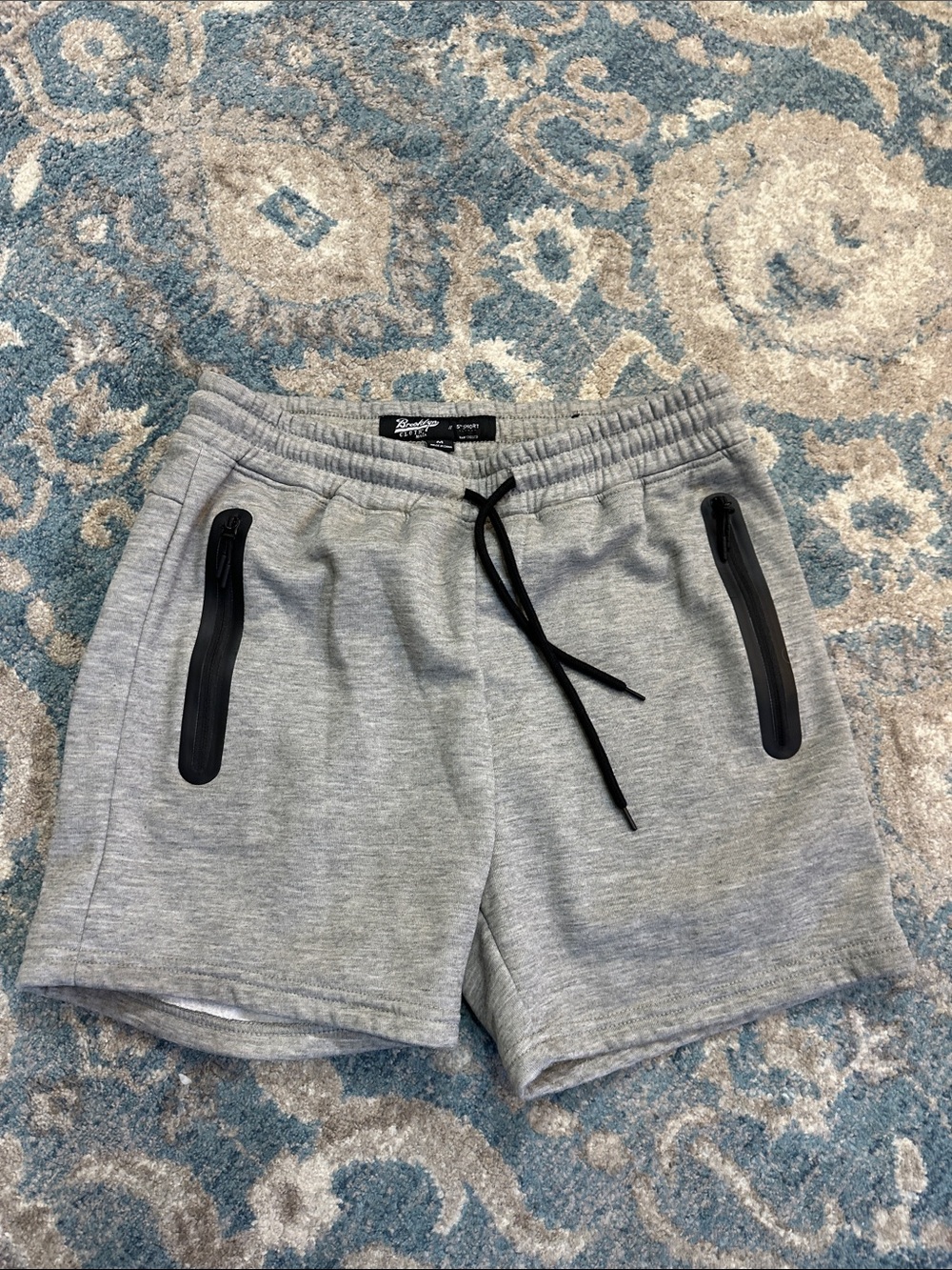 Men's Grey Athletic Drawstring Shorts